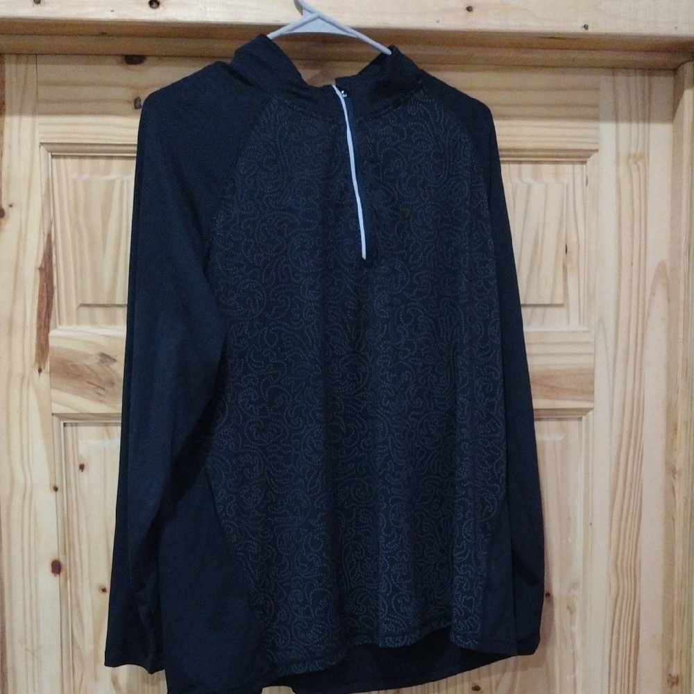 Black Patterned Hoodie